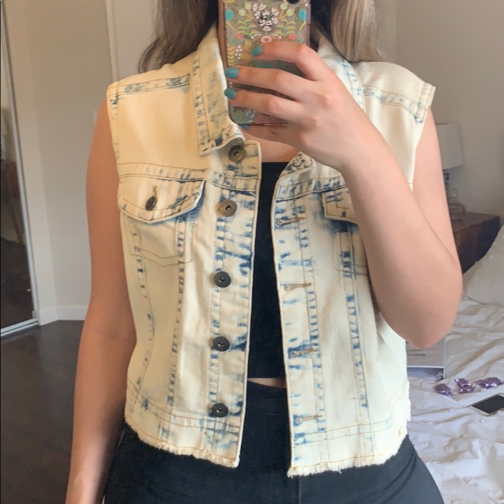 Vintage Distressed Denim Vest
